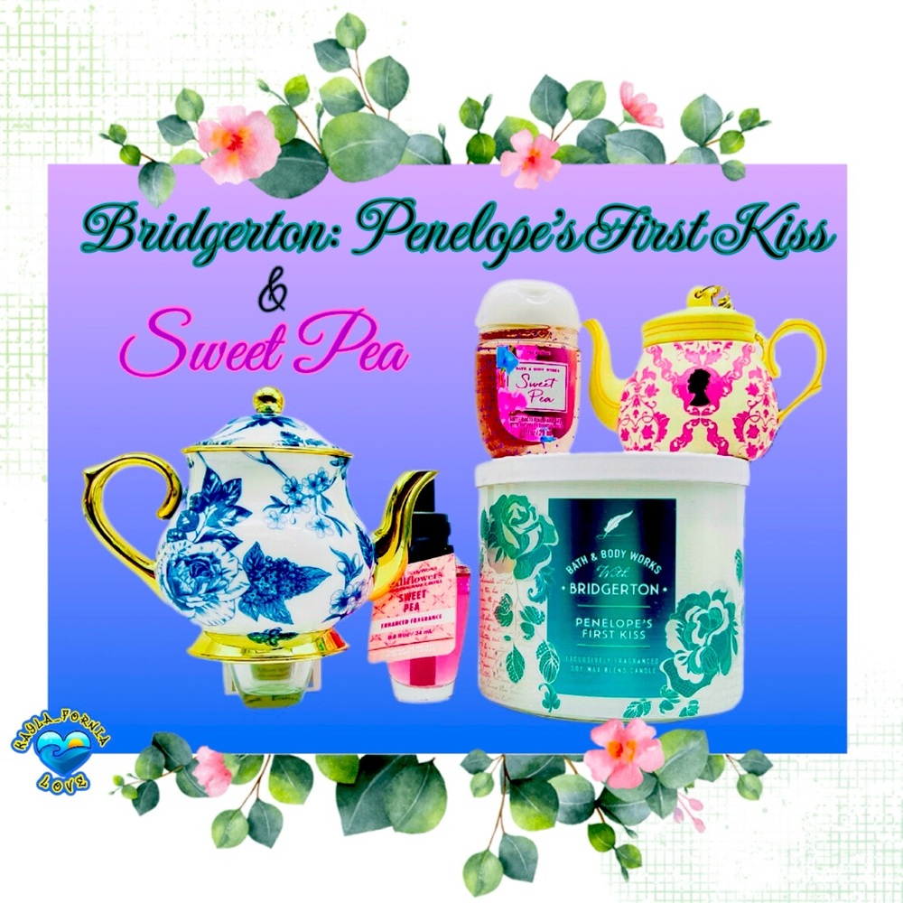 BBW 🫖 Bridgerton - Penelope’s First Kiss & Sweet Pea 💗 5 pc gift set - Picture 1 of 6